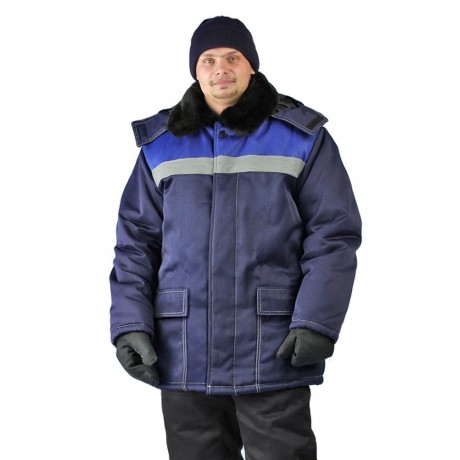 Куртка зимняя "УРАЛ" цвет: т.синий/василек (60-62, 182-188)