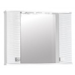 Зеркало + шкаф "FIESTA-80" волна 3D (белый мет.) 800*650*150